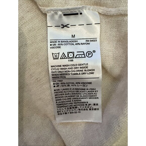 Banana Republic Lightweight Sweater Medium Cotton blend Crewneck cream Knit - Picture 8 of 8
